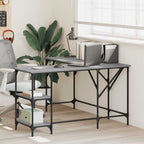 Schreibtisch Grau Sonoma 139x139x75 cm Holzwerkstoff