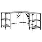 Schreibtisch Grau Sonoma 139x139x75 cm Holzwerkstoff