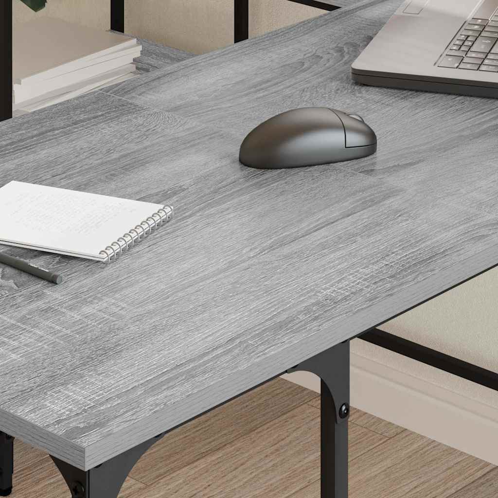 Schreibtisch Grau Sonoma 139x139x75 cm Holzwerkstoff