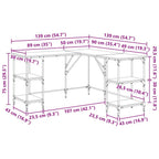 Schreibtisch Grau Sonoma 139x139x75 cm Holzwerkstoff