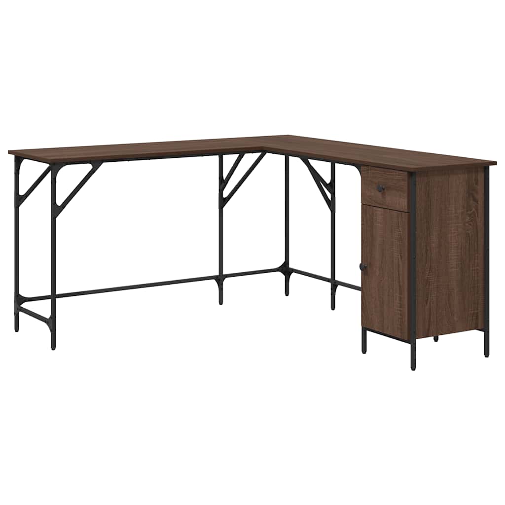 Schreibtisch Braun Eichen-Optik 141x141x75 cm Holzwerkstoff