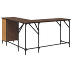 Schreibtisch Braun Eichen-Optik 141x141x75 cm Holzwerkstoff