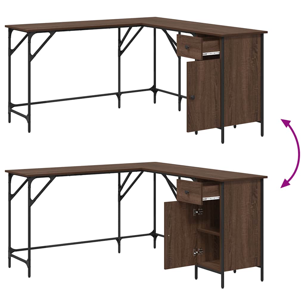 Schreibtisch Braun Eichen-Optik 141x141x75 cm Holzwerkstoff