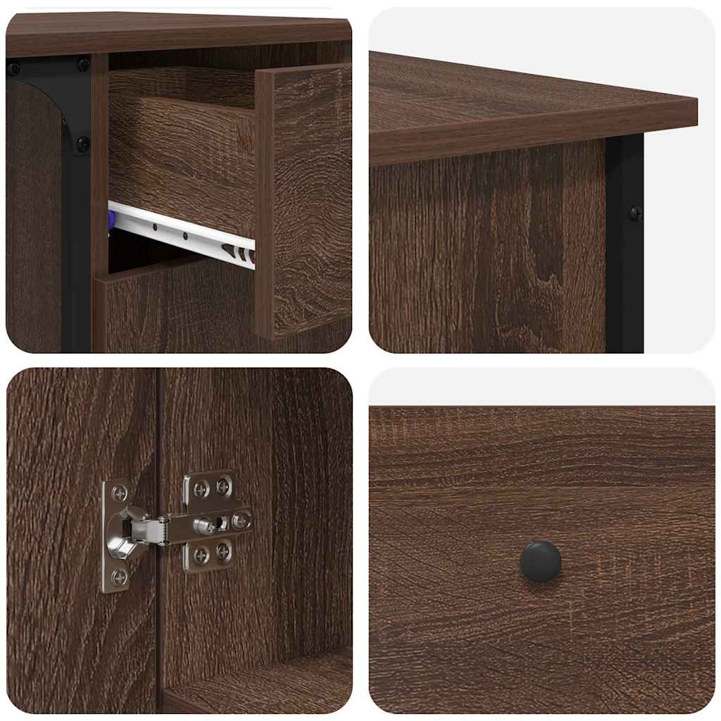 Schreibtisch Braun Eichen-Optik 141x141x75 cm Holzwerkstoff