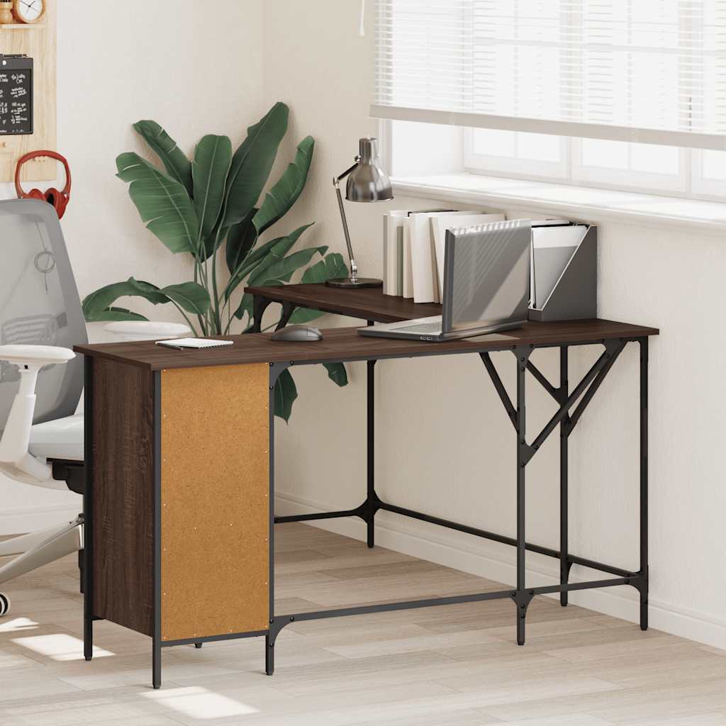 Schreibtisch Braun Eichen-Optik 141x141x75 cm Holzwerkstoff