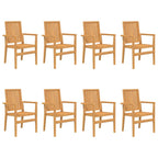 Gartenstühle 8 Stk. Stapelbar 56,5x57,5x91 cm Massivholz Teak