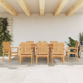 Gartenstühle 8 Stk. Stapelbar 56,5x57,5x91 cm Massivholz Teak