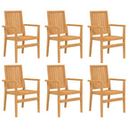 7-tlg. Garten-Essgruppe Massivholz Teak