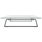 Monitorständer Schwarz 80x35x8 cm Hartglas und Metall