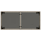 Gartentisch mit Glasplatte Grau 115x54x74 cm Poly Rattan