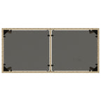 Gartentisch mit Glasplatte Beige 115x54x74 cm Poly Rattan