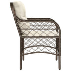 Gartenstühle mit Kissen 2 Stk. Braun Poly Rattan