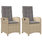 Gartensessel Kissen 2Stk. Verstellbar Beigemischung Poly Rattan