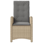 3-tlg. Bistro-Set mit Kissen Beigemischung Poly Rattan