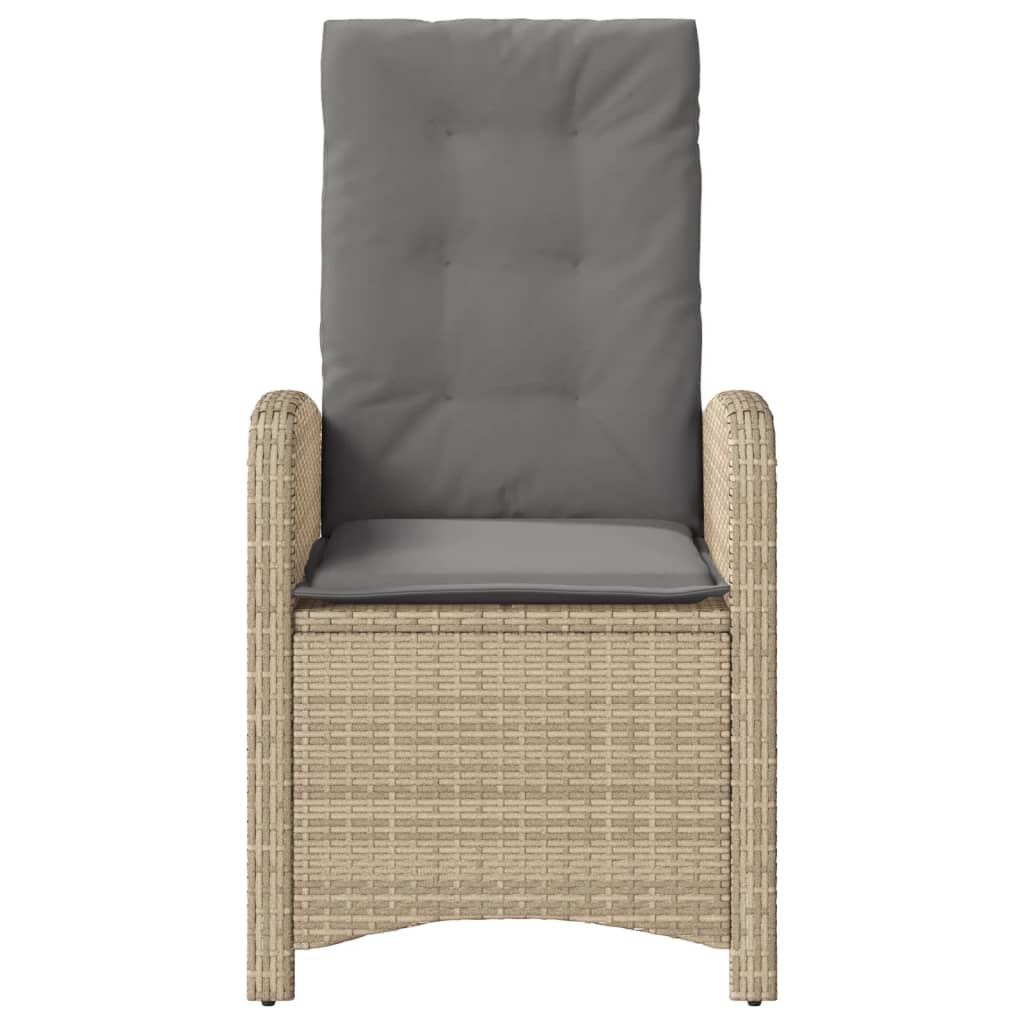 3-tlg. Bistro-Set mit Kissen Beigemischung Poly Rattan