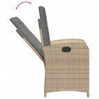 3-tlg. Bistro-Set mit Kissen Beigemischung Poly Rattan