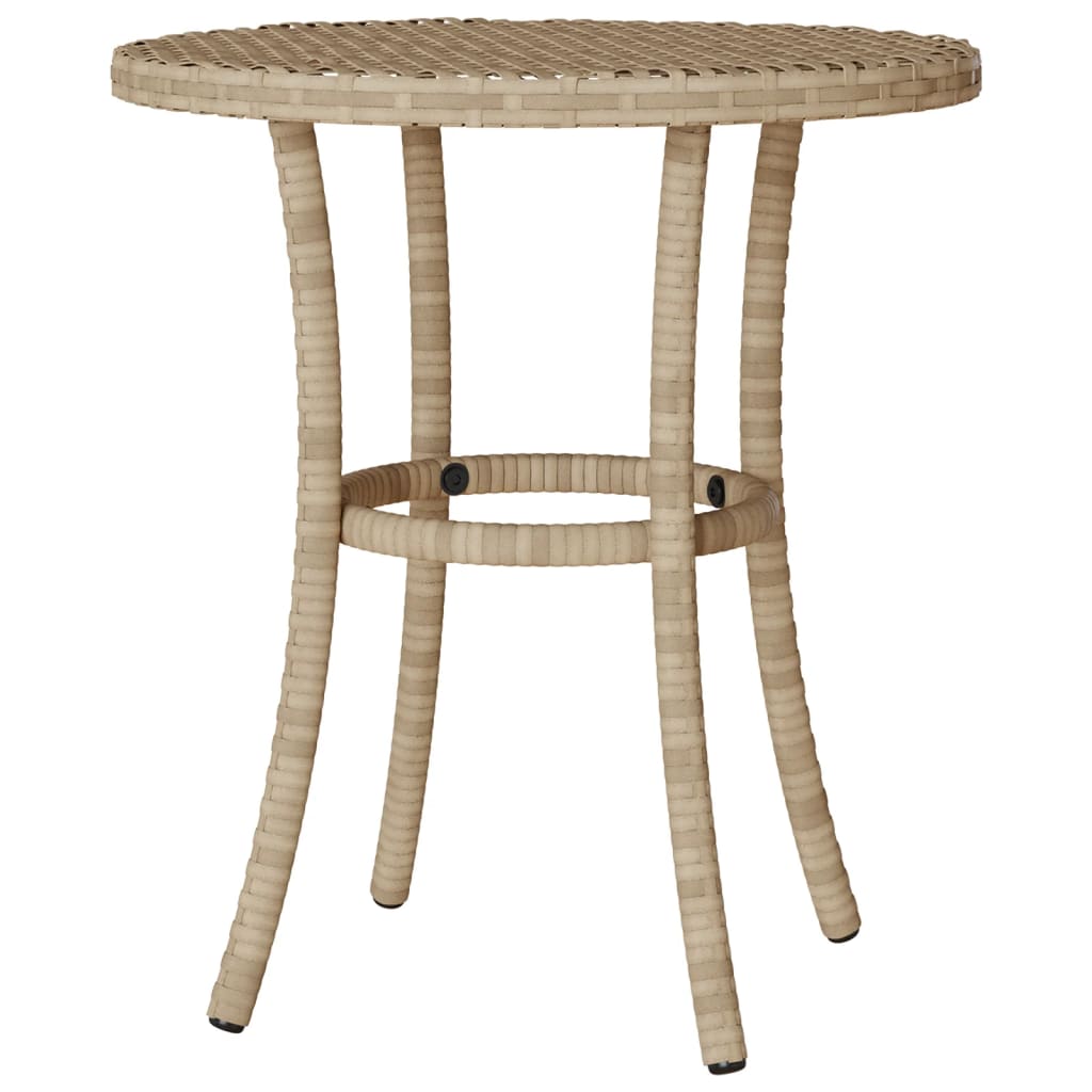 3-tlg. Bistro-Set mit Kissen Beigemischung Poly Rattan