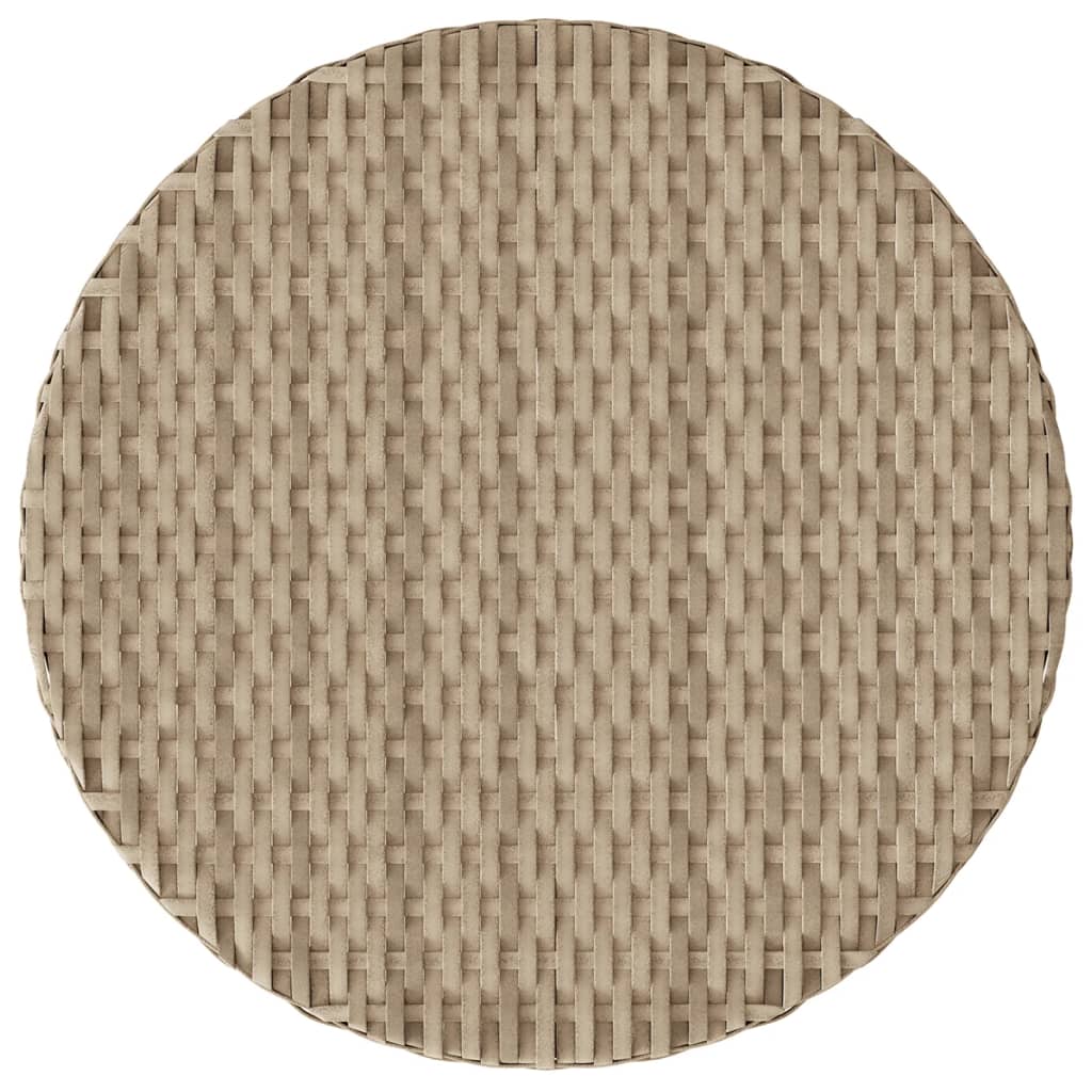 3-tlg. Bistro-Set mit Kissen Beigemischung Poly Rattan