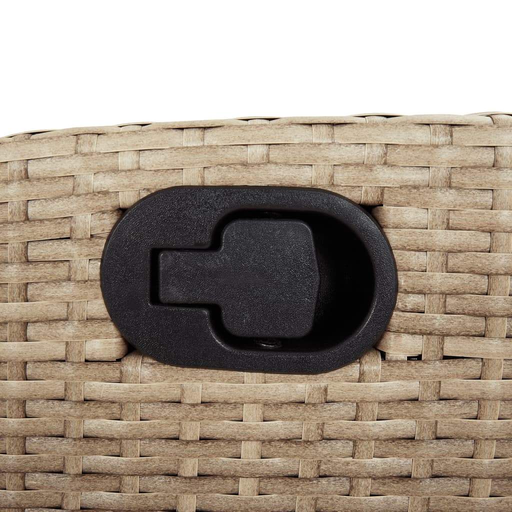 3-tlg. Bistro-Set mit Kissen Beigemischung Poly Rattan