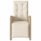 3-tlg. Bistro-Set mit Kissen Beige Poly Rattan
