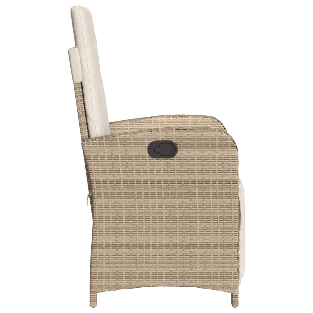 3-tlg. Bistro-Set mit Kissen Beige Poly Rattan