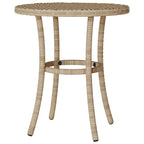 3-tlg. Bistro-Set mit Kissen Beige Poly Rattan