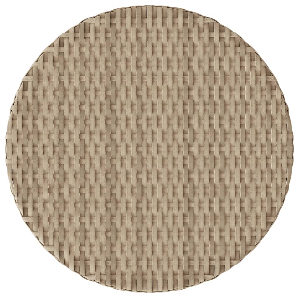 3-tlg. Bistro-Set mit Kissen Beige Poly Rattan