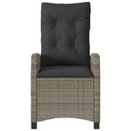 3-tlg. Bistro-Set mit Kissen Grau Poly Rattan