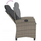 3-tlg. Bistro-Set mit Kissen Grau Poly Rattan
