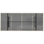 Gartentisch mit Glasplatte Hellgrau 190x80x74 cm Poly Rattan