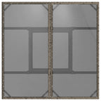 Gartentisch mit Glasplatte Grau 80x80x75 cm Poly Rattan