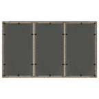 Gartentisch mit Glasplatte Grau 150x90x75 cm Poly Rattan