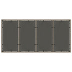 Gartentisch mit Glasplatte Grau 190x90x75 cm Poly Rattan