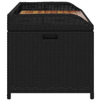 Bank mit Stauraum Schwarz 100x50x52 cm Poly Rattan Akazienholz