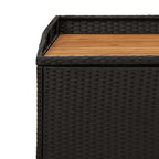 Bank mit Stauraum Schwarz 100x50x52 cm Poly Rattan Akazienholz