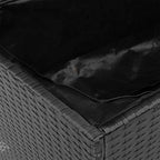 Gartentruhe Schwarz 110x50x54 cm Poly Rattan Akazienholz