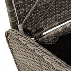 Sitzbank mit Stauraum & Kissen Grau 80x51x52 cm Poly Rattan
