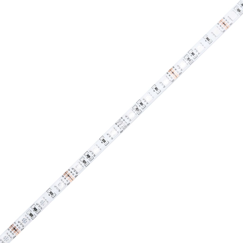 Bettgestell mit LED ohne Matratze Schwarz 150x200 cm