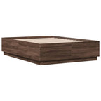 Bettgestell Braun Eichen-Optik 135x190 cm Holzwerkstoff