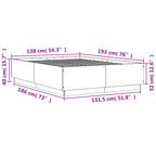 Bettgestell Braun Eichen-Optik 135x190 cm Holzwerkstoff