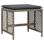 9-tlg. Garten-Essgruppe mit Kissen Grau Poly Rattan