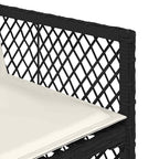 13-tlg. Garten-Essgruppe mit Kissen Schwarz Poly Rattan