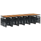 17-tlg. Garten-Essgruppe mit Kissen Schwarz Poly Rattan
