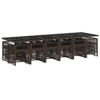17-tlg. Garten-Essgruppe mit Kissen Braun Poly Rattan