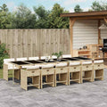 13-tlg. Garten-Essgruppe mit Kissen Beige Poly Rattan