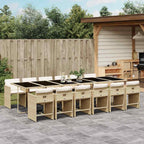 13-tlg. Garten-Essgruppe mit Kissen Beige Poly Rattan