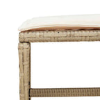 11-tlg. Garten-Essgruppe mit Kissen Beige Poly Rattan