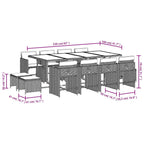 13-tlg. Garten-Essgruppe mit Kissen Beigemischung Poly Rattan