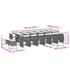 17-tlg. Garten-Essgruppe mit Kissen Braun Poly Rattan