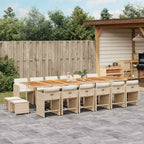 17-tlg. Garten-Essgruppe mit Kissen Beige Poly Rattan